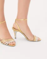 Valentino Ladycrush Sandal In Laminated Nappa With Crystals 85Mm - Image 9